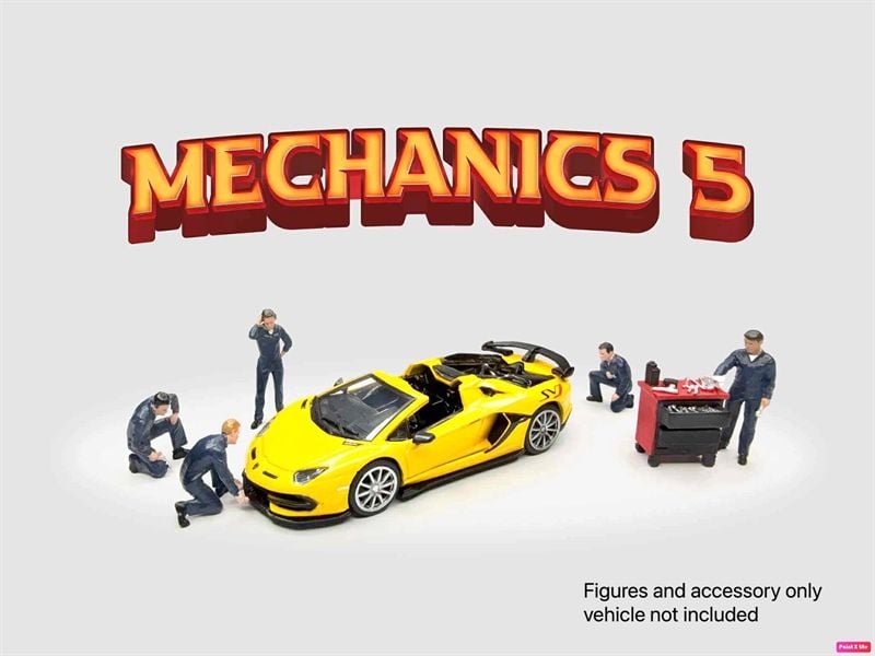  Set mô hình nhân vật figure Mechanics 5 kim loại tỉ lệ 1:64 American Diorama AD-2435 