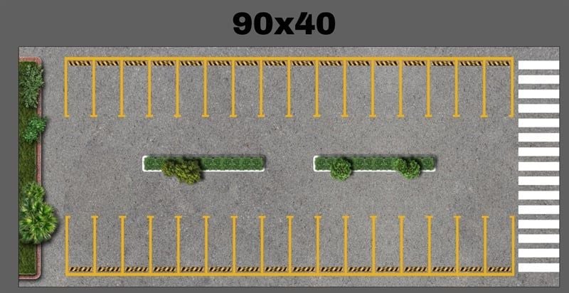  Phụ kiện thảm sa bàn chống trượt mô phỏng diorama bãi đỗ xe/ Parking lot kích thước 90x40cm cho mô hình xe 1:64 Autono1 PT016 