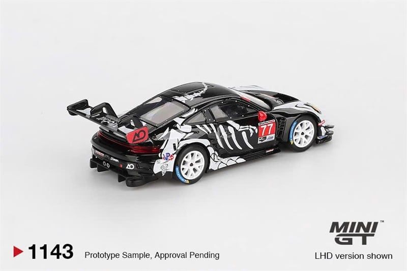  Mô hình xe Porsche 911 GT3 R #77 AO Racing 2025 IMSA Petit Le Mans tỉ lệ 1:64 MiniGT MGT01143 