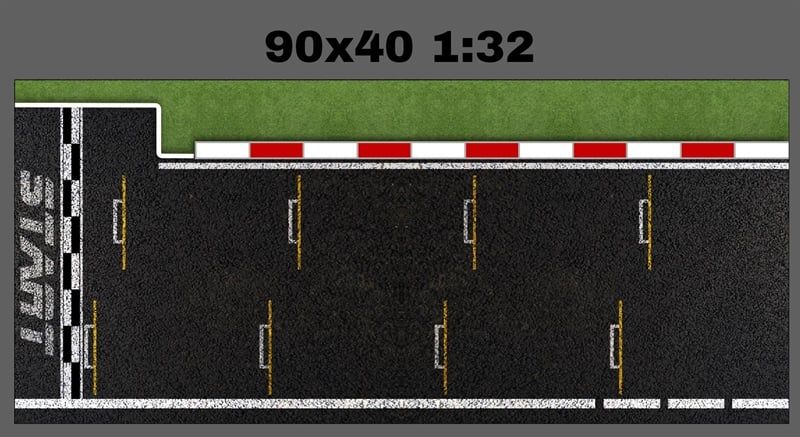  Phụ kiện thảm sa bàn chống trượt mô phỏng diorama pit race trường đua xe F1 kích cỡ 90x40cm tỉ lệ 1:32 Autono1 PT017 