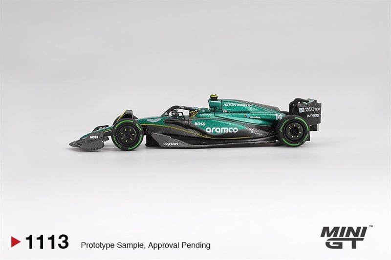  Mô hình xe đua F1 Aston Martin AMR24 #14 Fernando Alonso 2024 F1 2024 Canadian GP tỉ lệ 1:64 MiniGT MGT01113 No Chase 