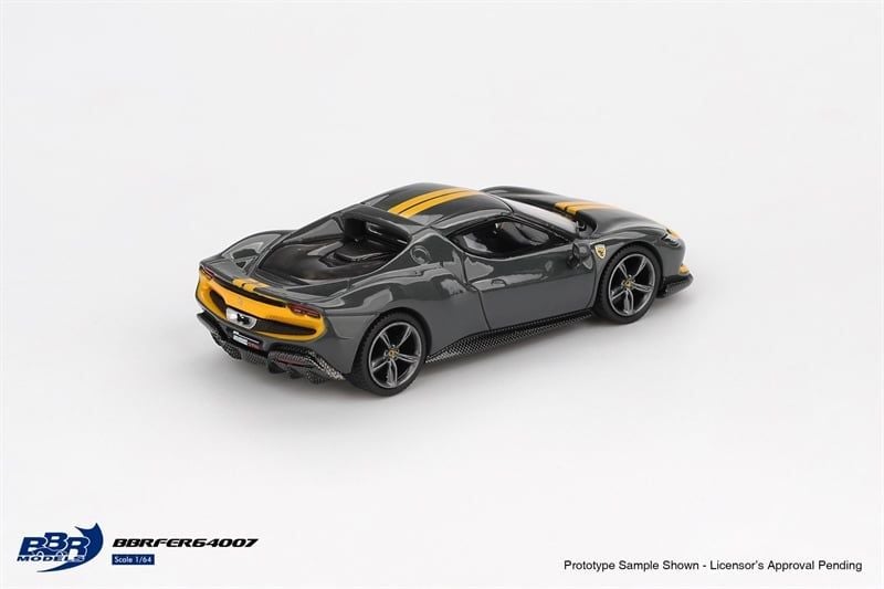  Mô hình xe ô tô Ferrari 296 GTB Assetto Fiorano Grigio Scuro tỉ lệ 1:64 BBR model BBRFER64007 