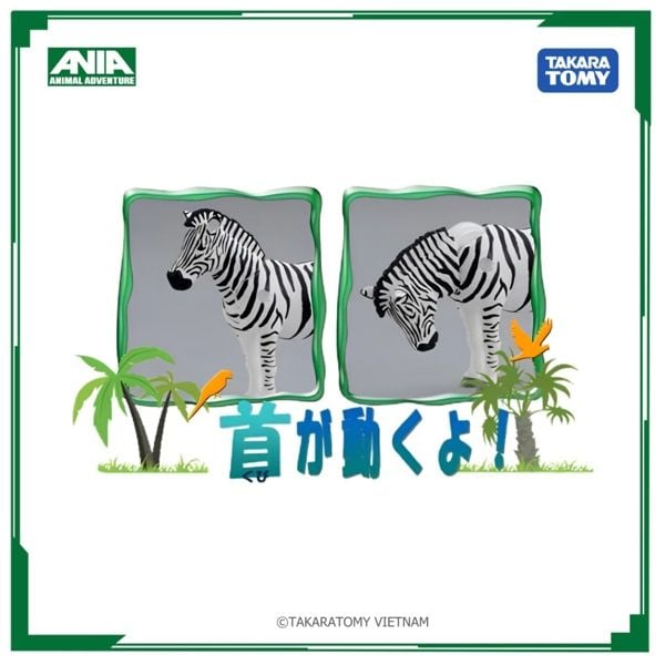  Mô hình động vật ngựa vằn ANIA AS-04 Zebra Takara Tomy 487944 