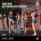  Set 4 mô hình nhân vật figure nữ đường phố Street Style Besties Quartet Figure Set - Resin Sculpture tỉ lệ 1:64 MoreArt MO223087 