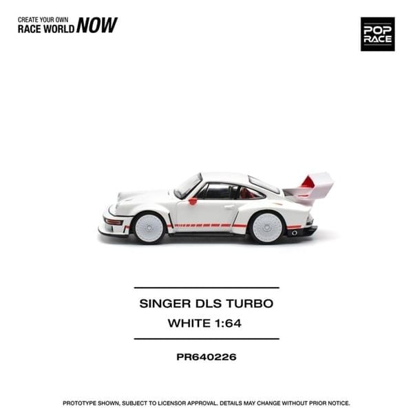  Mô hình xe ô tô Porsche Singer DLS turbo (Track) white tỉ lệ 1:64 Poprace PR640226 
