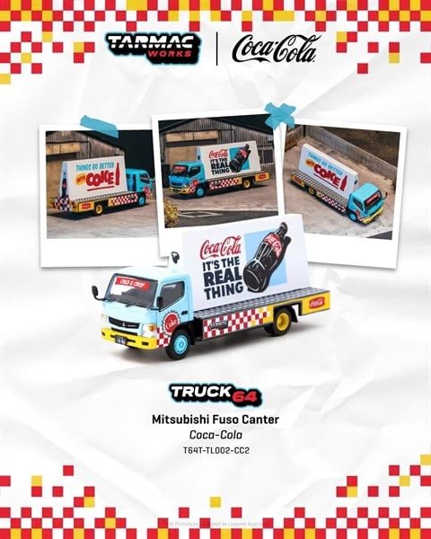  Mô hình xe tải Mitsubishi Fuso Canter Advertisement Truck Coca-Cola tỉ lệ 1:64 Tarmac Works T64T-TL002-CC2 