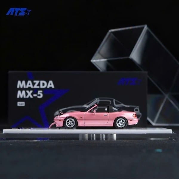  Mô hình xe ô tô Mazda MX-5 mở được mui - nắp đèn mắt tỉ lệ 1:64 ATS (Aitesi) car model ATS88010 