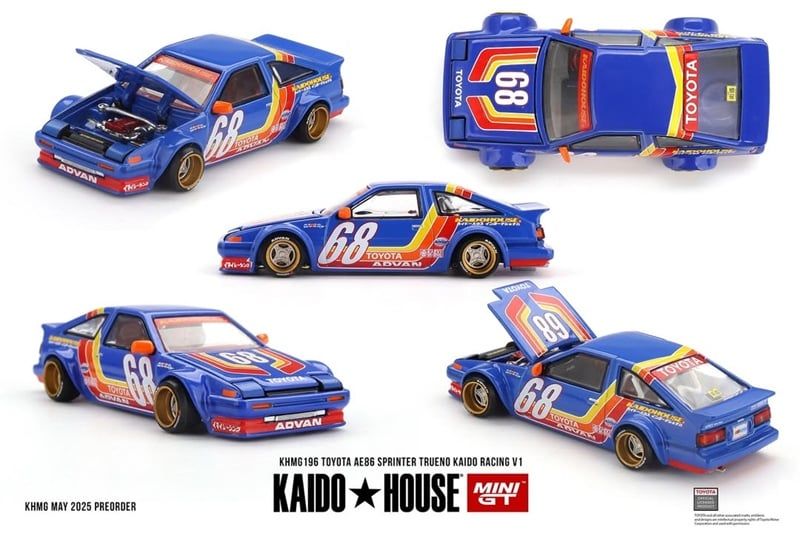  [Hàng Loose]Mô hình xe Toyota AE86 Spinter Trueno Kaido Racing V1 1:64 Kaidohouse KHMG196 