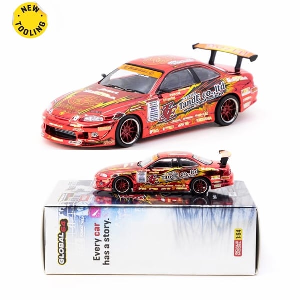  Mô hình xe Vertex Ridge TE3006 Soarer Chrome Red Special Edition (có chase) tỉ lệ 1:64 Tarmac WorksT64G-080-TE3006 