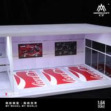  Hộp trưng bày mô phỏng showroom garage Coca cola có đèn - mica kích thước 30cm x 15cm x 10cm tỉ lệ 1:64 MoreArt MO914512 
