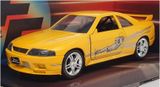  Mô hình xe Leon's Nissan Skyline GT-R (BCNR33), Yellow Fast & Furious tỉ lệ 1:32 Jada 24075-44 