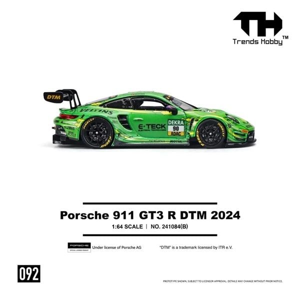  Mô hình xe Porsche 911 GT3 R DTM 2024 tỉ lệ 1:64 Trends Hobby 241084 