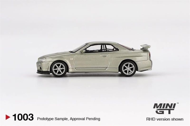  [Hàng Loose] Mô hình xe Nissan Skyline GT-R (R34) V-Spec II Nür Millenium Jade tỉ lệ 1:64 MiniGT MGT01003 