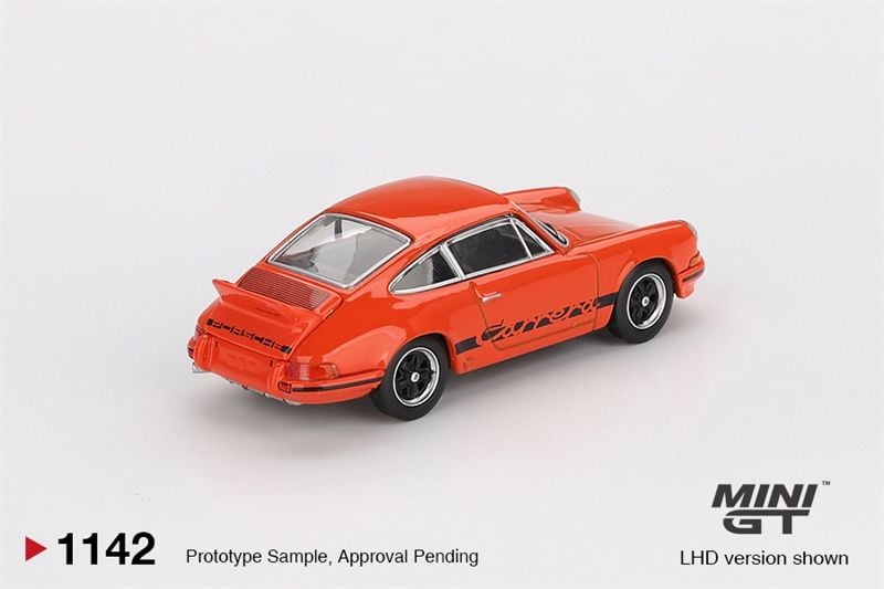  Mô hình xe Porsche 911 Carrera RS 2.7 Tangerine with Black Livery tỉ lệ 1:64 MiniGT MGT01142 
