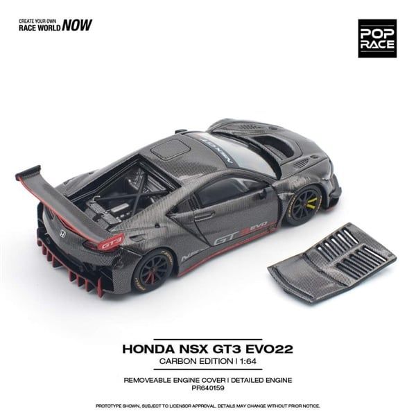  [Hàng Loose] Mô hình xe ô tô Honda NSX GT3 EVO 22 full carbon tỉ lệ 1:64 Pop RacePR640159 