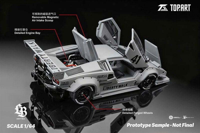 Mô hình xe Lamborghini Countach LPI800-4 LBWK Liberty Walk full open tỉ lệ 1:64 Topart TAO640007 