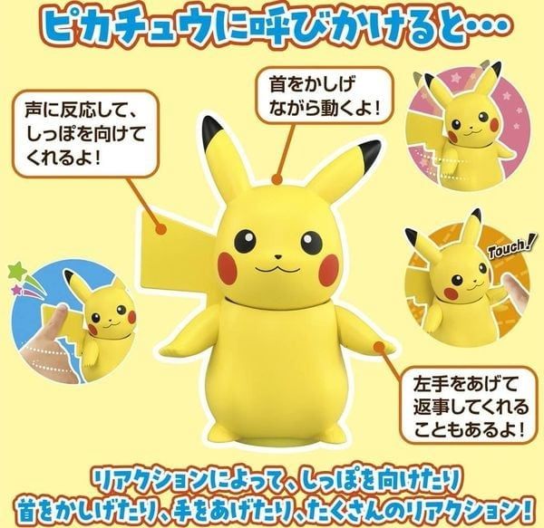  Mô hình nhân vật Pokemon Pokemon Hi Touch Pikachu Eng Ver - cảm ứng - nói chuyện Takara Tomy 909170 