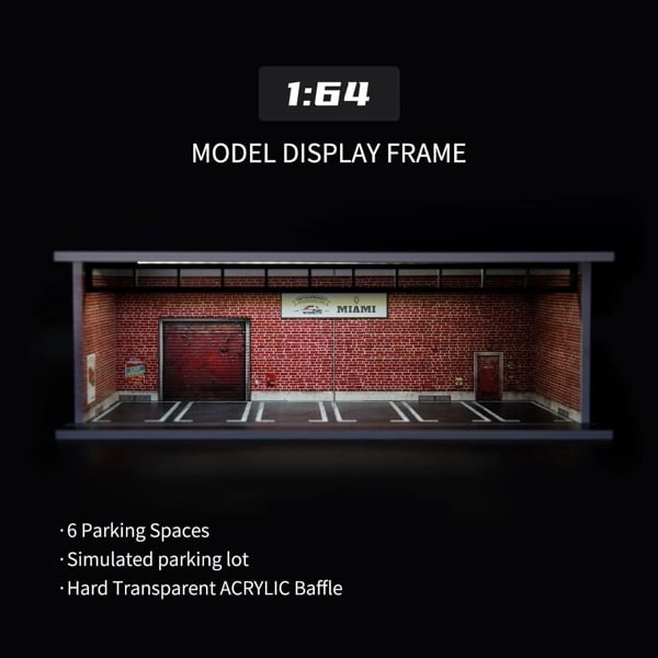  Hộp trưng bày mô phỏng dirorama garage Vintage Red Brick Wall tỉ lệ 1:64 M-cool MoreArt MO914081 