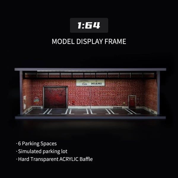  Hộp trưng bày mô phỏng dirorama garage Vintage Red Brick Wall tỉ lệ 1:64 M-cool MoreArt MO914081 
