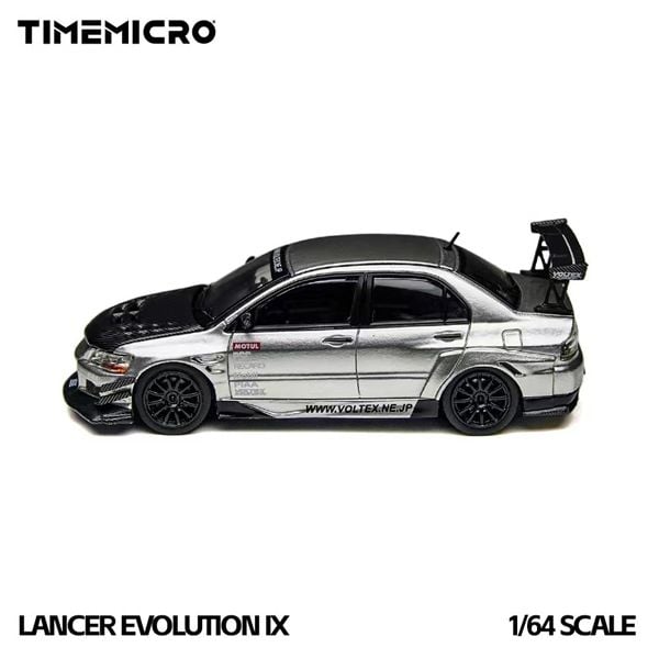  Mô hình xe Mitsubishi EVO 9 LANCER EVOLUTION Silver Open-Top tỉ lệ 1:64 Time micro TM800213 