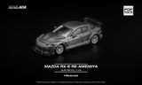  Mô hình xe Mazda RX-8 RE-Amemiya gun metal mở được capo tỉ lệ 1:64 Poprace PR640439 