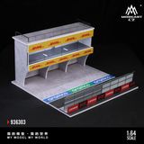  Hộp trưng bày container mô phỏng cảnh phòng 3D Porsche Carrera Cup Châu Á 30x30x17.8cm tỉ lệ 1:64 MoreArt MO936303 