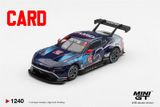  Mô hình xe Ford Mustang GT3 #65 Ford Multimatic Motorsports 2025 IMSA Daytona 24 Hrs Winner bản card tỉ lệ 1:64 MiniGT MGT01240 - NO CHASE 