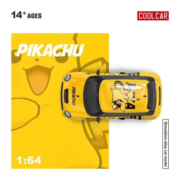  Mô hình xe Mini Cooper Pikachu Coating tỉ lệ 1:64 Cool Car CC643648 