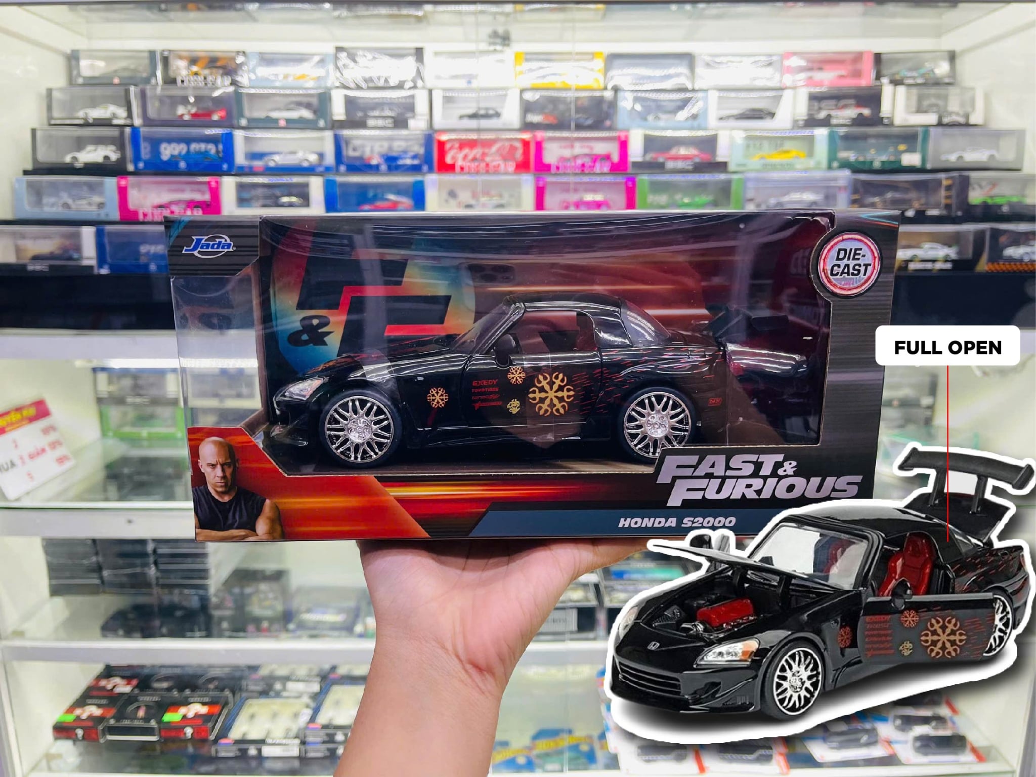  Mô hình xe 1995 Johnny's Honda S2000 Fast & Furious full open tỉ lệ 1:24 Jada toys 99541 