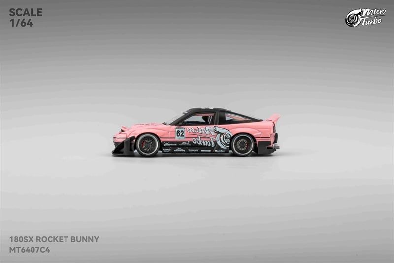  Mô hình xe Nissan 180SX Rocket Bunny pink tỉ lệ 1:64 Micro Turbo MT6407C4 