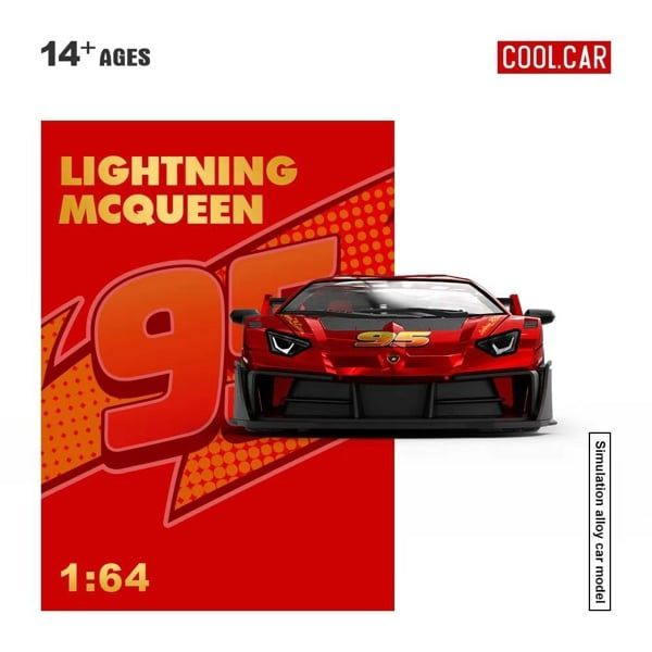  Mô hình xe Lamborghini GTEVO Lightning McQueen Metallic Red Scale Die-Cast Car Model tỉ lệ 1:64 Cool Car CC643832 