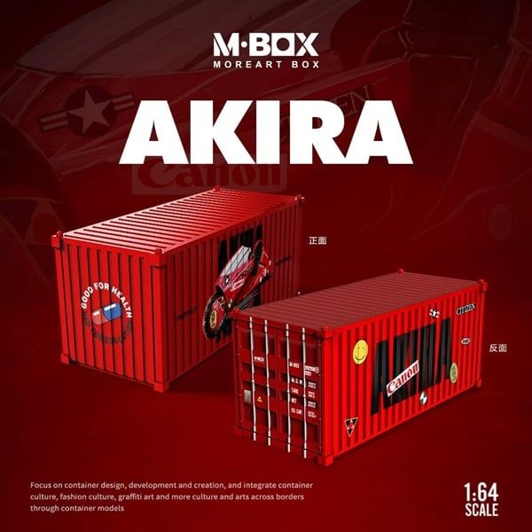  Mô hình thùng container Akila Metal Red Container tỉ lệ 1:64 Moreart Box Mbox MB640157 