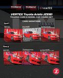  Mô hình xe VERTEX Toyota Aristo JZS161 Red (Tarmac Cards Combo Set) tỉ lệ 1:64 Tarmac Works 