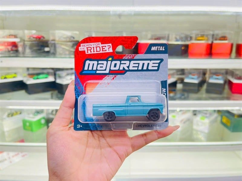  Mô hình xe Street car bán tải Chevrolet C10 blue tỉ lệ 1:64 Majorette 8501000000 