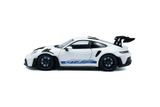  Mô hình xe ô tô Porsche 911 GT3 RS white with blue stripes – 2024 tỉ lệ 1:18 Solido model S1812102 