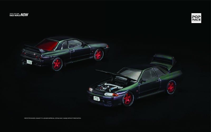  Mô hình xe Skyline Gt-R R32 Ghost Chameleon tỉ lệ 1:64 PopRace PR640357 
