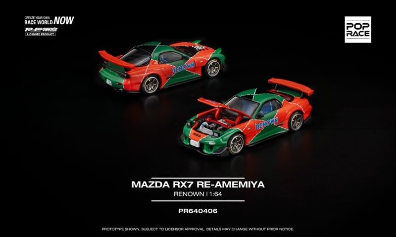  Mô hình xe MAZDA RX7 RE-AMEMIYA RENOWN tỉ lệ 1:64 Poprace PR640406 