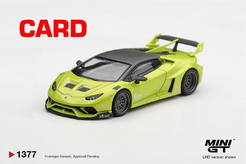  Mô hình xe Lamborghini Huracán LB★WORKS Lime Metallic tỉ lệ 1:64 MiniGT bản Card MGT01377 