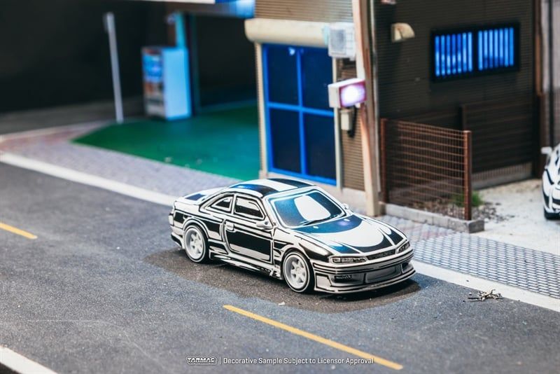  Mô hình xe Vertex Nissan Silvia (S14), Designed by Joshua Vides, Chrome tỉ lệ 1:64 Tarmac Works T64G-018-JV 