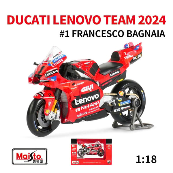  Mô hình xe mô tô GP Ducati Desmosedici Motorbike #1 GP 2024 tỉ lệ 1:18 Maisto MT18052 