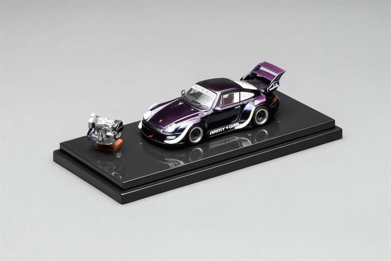  Mô hình xe Porsche Rauh-Welt Licensed Purple Army Girl - RWB993 tỉ lệ 1:64 Motorhelix MH M62205 