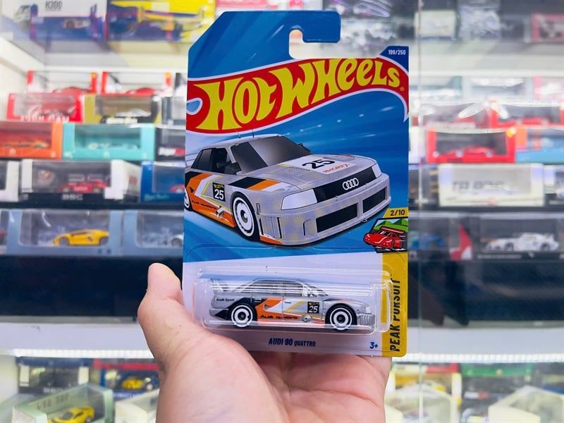  Mô hình xe Audi 90 Quattro silver Hotwheels kim loại có bản quyền chính hãng tỉ lệ 1:64 C4982-AD 