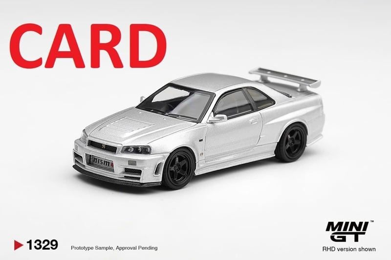  Mô hình xe Nissan NISMO R34GT-R Z-tune Z-Tune Silver bản card tỉ lệ 1:64 MiniGT MGT01329 