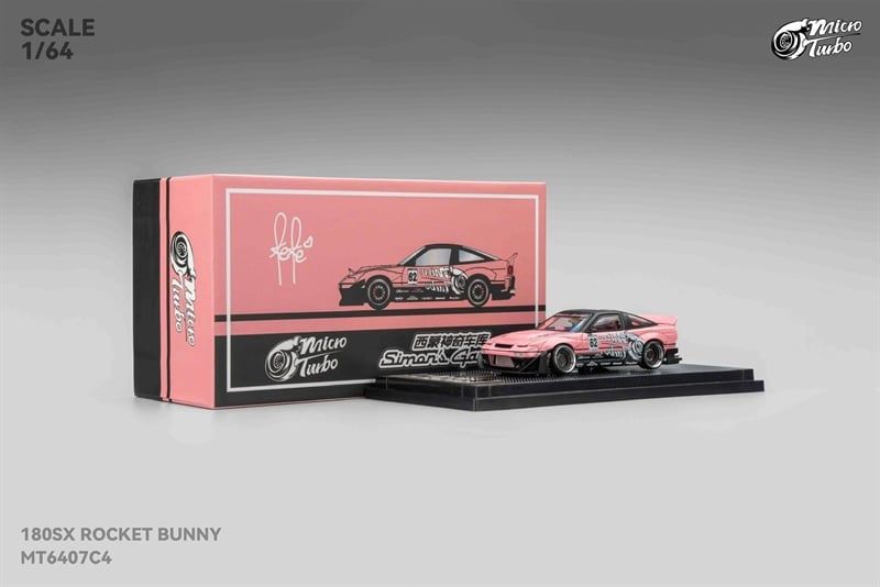  Mô hình xe Nissan 180SX Rocket Bunny pink tỉ lệ 1:64 Micro Turbo MT6407C4 