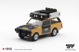  Mô hình xe Range Rover 1981 Camel Trophy Sumatra H.Fischer & W.Bays bản card tỉ lệ 1:64 MiniGT MGT01312 