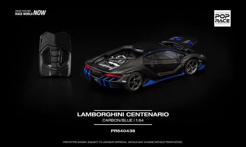  Mô hình xe LAMBORGHINI CENTENARIO CARBON BLUE tỉ lệ 1:16 Poprace PR640438 