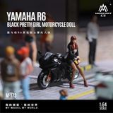  Mô hình nhân vật set xe và figure Yamaha R6 Black Pretty Girl Motorcycle Doll tỉ lệ 1:64 MoreArt MO222173 
