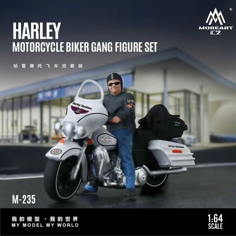  Mô hình nhân vật figure - xe mô tô Harley-Davidson Biker Gang Resin Model Kit tỉ lệ 1:64 MoreArt MO222235 