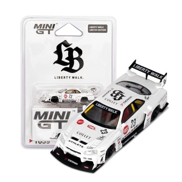  Mô hình xe Nissan LB-ER34 Super Silhouette ATHLETE/COLLET bản card Nhật tỉ lệ 1:64 MiniGT MGT01059 