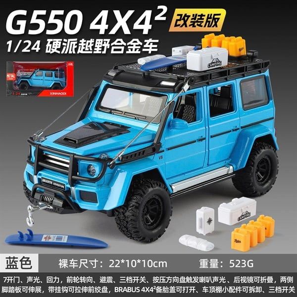  Mô hình xe Mercedes-Benz G550 Brabus Adventure full open, có đèn và âm thanh tỉ lệ 1:24 XHD C2486 
